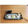 MystiCalls Lot de 8 pièces de vaisselle à sushi pour 2 personnes Bleu/noir – Set de service à sushi avec 2 assiettes à sushi, bo