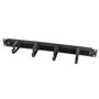 LogiLink Professional OR106B - Panneau de Gestion de câbles 19" avec 4 étriers en Acier et Barrette de Brosse Noir