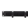 LogiLink Professional OR106B - Panneau de Gestion de câbles 19" avec 4 étriers en Acier et Barrette de Brosse Noir