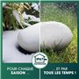 EASYmaxx Pierre solaire décorative set de 3 pièces | Lampe de jardin avec éclairage DEL à changement de couleur | Lampe de jardi