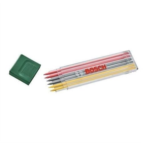 Bosch Set de 6 mines graphites multicolores (2 rouges