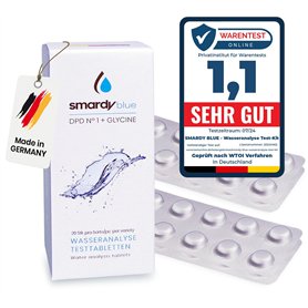 smardy 40 Comprimés de Test Photomètre - 20x DPD1 et 20x Glycine pour Test de Dioxyde de Chlore