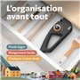 kjøk Premium Aiguiseur de couteaux et de ciseaux manuel avec bouton rotatif - affûteur avec boîtier en ABS noir mat, 5 niveaux, 