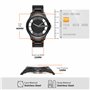 boîtier en acier inoxydable noir de 46 mm avec bracelet en acier
