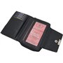 Portefeuille en cuir de vachette pour femme - Avec de nombreux compartiments - Avec protection RFID et NFC - Noir, Noir , Taille