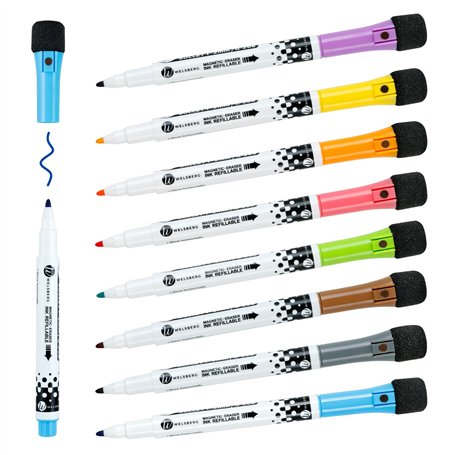 Welsberg Lot de 8 marqueurs pour tableau blanc