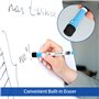 Welsberg Lot de 8 marqueurs pour tableau blanc, stylos avec aimants éponge et pointe conique 1-2 mm, marqueurs effaçables à sec 