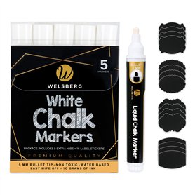 welsberg Marqueurs Craie Blanc