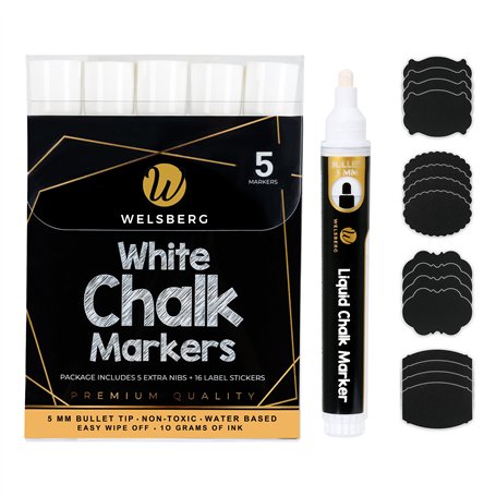 welsberg Marqueurs Craie Blanc