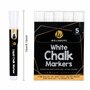 Lot De 5 Stylos Craie Liquide Mine 5mm Avec 16 Étiquettes Et 5 Extra Pointes Réversible