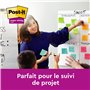 Post-it Z-Notes Autocollantes Super Sticky, Pack de 6 Blocs, 76 mm x 76 mm, 90 Feuilles par Bloc, Rose, Violet, Vert - Feuillets