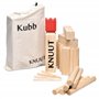 Toyfel Kubb Jeu de Quilles Finlandaises en Bois FSC ® XL et Sac en Tissu Knuut – Robuste Jeu Viking en Bois de Pin Jeu à Lancer