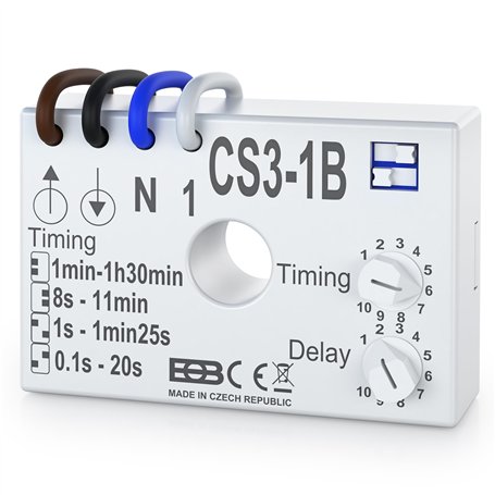 ELEKTROBOCK CS3-1B Relais temporisé | Interrupteur temporisé 230 V | pour Ventilateurs et éclairage | Montage dans la boîte d'en
