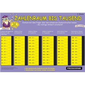 TimeTEX - Tableau magique « Mathematik » – Espace de chiffres jusqu'à 1000 | Tableau de calcul avec contrôle de soi pour apprend