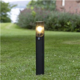 Lightbox lampe de socle d'extérieur | 60 cm de hauteur | lampe d'allée extérieure avec couvercle brun-transparent & détecteur de