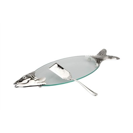 PLAQUE ARGENT POISSON SAUMON PLATEAU EN VERRE NEUF + BRILLIbrum flyer