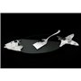PLAQUE ARGENT POISSON SAUMON PLATEAU EN VERRE NEUF + BRILLIbrum flyer