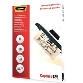FELLOWES - Pochettes de Plastification - Finition Mate - A3-125 Microns - Pack de 100
