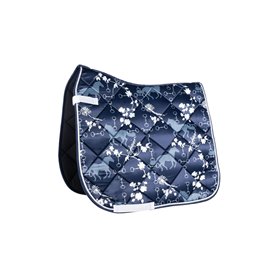 HKM Bloomsbury Tapis de selle Bleu foncé/Blanc Taille Unique