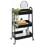 shelfr Chariot Rangement en Métal - 42x30x77 Desserte à Roulettes - Étagère 3 Niveaux Table Roulante - Étagère de Cuisine Mobile