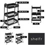 shelfr Chariot Rangement en Métal - 42x30x77 Desserte à Roulettes - Étagère 3 Niveaux Table Roulante - Étagère de Cuisine Mobile