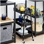 shelfr Chariot Rangement en Métal - 42x30x77 Desserte à Roulettes - Étagère 3 Niveaux Table Roulante - Étagère de Cuisine Mobile