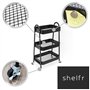 shelfr Chariot Rangement en Métal - 42x30x77 Desserte à Roulettes - Étagère 3 Niveaux Table Roulante - Étagère de Cuisine Mobile
