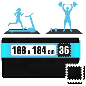 36 Tapis de Protection du Sol - 30x30 Dalles en Mousse EVA pour Salle de Sport