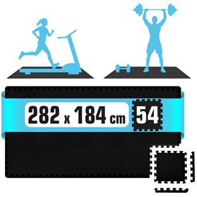 eyepower Lot de 54 Tapis de Protection de Sol Fitness - 30 x 30 cm - en EVA - pour Le Sport