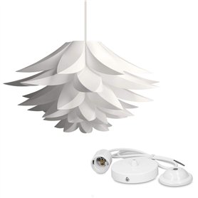 kwmobile Lampe design lotus - Abat-jour XL à monter - Luminaire IQ plafond - Ensemble avec montage plafonnier câble 90cm douille