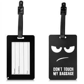 kwmobile Étiquette bagage pour valise - Tag porte-étiquettes pour valise et sac de voyage avec carte nom adresse numéro - Don't