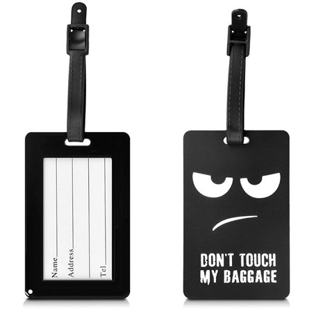 kwmobile Étiquette bagage pour valise - Tag porte-étiquettes pour valise et sac de voyage avec carte nom adresse numéro - Don't