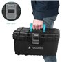 Navaris Boîte à Outils Vide - Boîte Rangement Outillage 40 cm en Plastique avec Poignée Solide et Verrou en Acier - Caisse de Ca