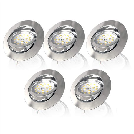 B.K.Licht lot de 5 spots LED encastrables orientables dimmables