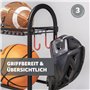 eluno Support de rangement pour ballon de sport avec étagères solides, support de batte de baseball et crochets, pour ranger les