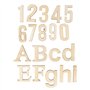 Ideen mit Herz Lot de 124 lettres en bois et chiffres en bois | Lettres majuscules et minuscules de A à Z | Chiffres de 0 à 9 | 