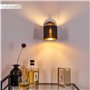 hofstein Applique Alsen, lampe murale en métal/tissu noir/or, 1 flamme, 1 douille E14, spot mural orientable avec abat-jour en t