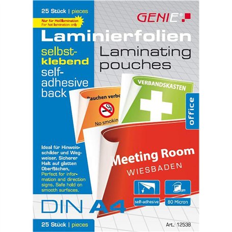 Genie 12538 DIN A4 plastification adhésive brillant