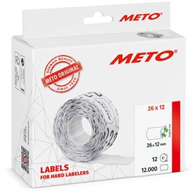 Étiquettes Meto pour étiqueteuse manuelle (26x12 mm