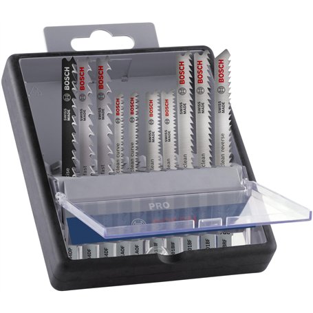 Bosch 10x Kit de lames de scie sauteuse PRO Hardwood and Laminate (pour Bois dur