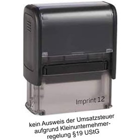 Die Stempel GmbH - Auto-encreur Imprint 2 / Texte en stock - Règlement des petites entreprises - Tampon texte de stock pour l'ét
