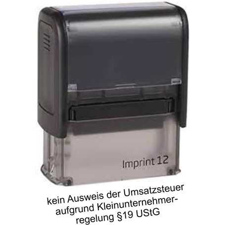 Die Stempel GmbH - Auto-encreur Imprint 2 / Texte en stock - Règlement des petites entreprises - Tampon texte de stock pour l'ét