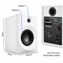 MEDION P61925 Enceintes d'étagère (Actives et passives, boîtier en Bois, système à 2 Voies, Bluetooth5.0, Tweeter et subwoofer i