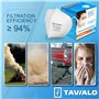 TAVIALO FFP2 Lot de 20 masques respiratoires dans un carton EN149:2001+A1:2009, règlement (UE) 2016/425, emballage individuel hy