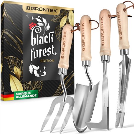 GRÜNTEK Kit Outils de Jardin Haut de Gamme. Ensemble avec Pelle de Jardin