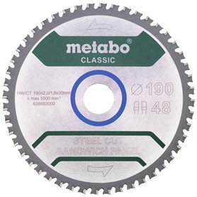 Metabo SteelCutSandwichP Classic Lame de scie 190 x 30 mm