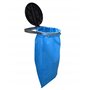 QUICK STAR Support Mural pour Sac Poubelle avec Couvercle | Porte-Sac Mural en Métal 120 litres | Support Robuste en Acier | Sup