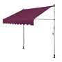 Quick Star Store de Balcon à Pince - 300 x 130 cm - Bordeaux - Protection Solaire - Toit de terrasse - Hauteur réglable de 200 à