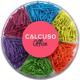 CALCUSO Lot de 480 trombones colorés – pinces métalliques pour fournitures de bureau et scolaires
