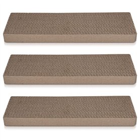Navaris Griffoir pour Chats - Set 3X grattoir pour Chat en Carton ondulé 41 x 13 x 3 cm - Protection XXL canapé Meuble Mur - pou